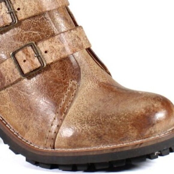 NEW DIBA TRUE Leather Com Rad Buckle Booties in tan for women 825 4m2 - Picture 4 of 5